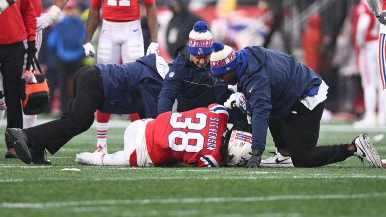 Pats RB Stevenson hurts ankle on hip-drop tackle